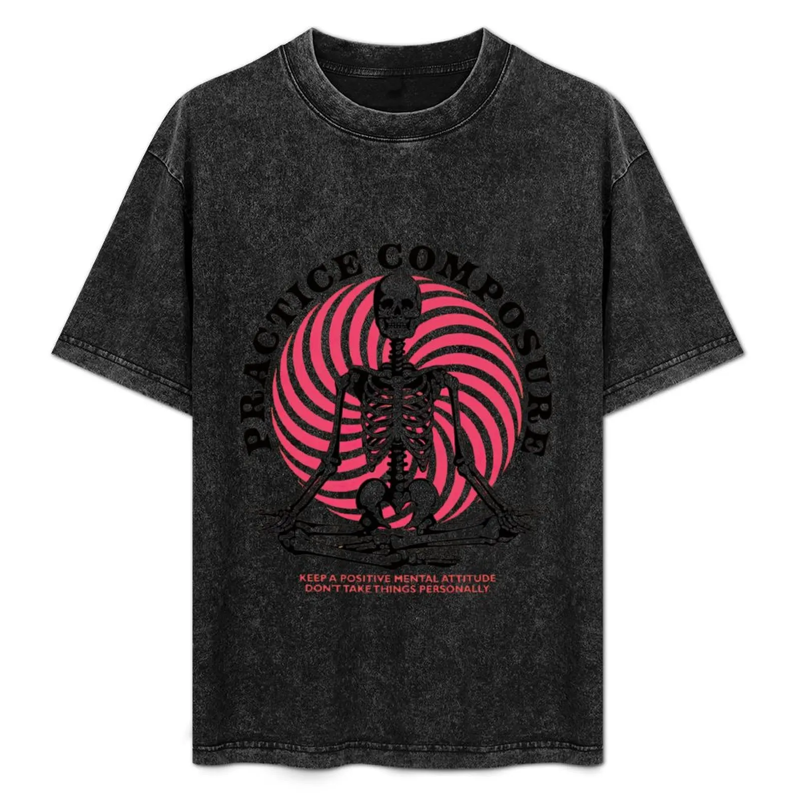 Practice Composure Skeleton Yoga Statistics T-Shirt Basic Simple Casual Short Sleeve Tee