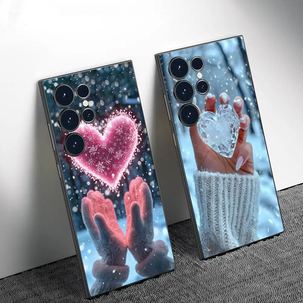 

Love Winter Style Phone Case Phone Case For Samsung Galaxy S25 S24 S22 S23 Ultra S21 S20 Plus Frosted Full Soft Case