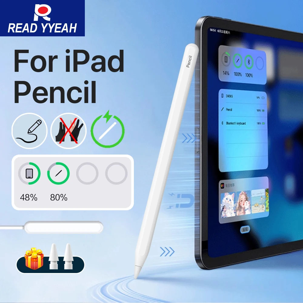 

New 2025 For Apple Pencil 2 Wireless Charging For iPad Air 4 5 Pro 11 12.9 Mini 6 Accessories iPad Pen Palm Rejection Stylus Pen