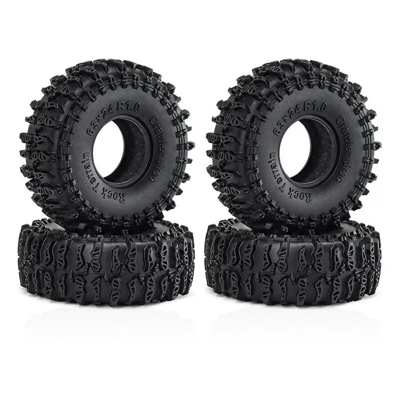 Neumáticos sobre orugas súper suaves y pegajosos 1,0, 63x26mm, para coche trepador de control remoto TRX4M 1/18, actualización Axial SCX24 FMS D243