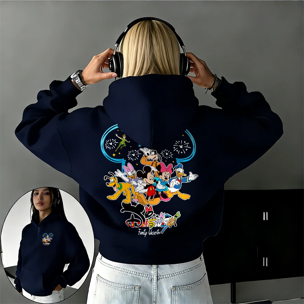 

2026 Autumn/winter Disney Mickey Mouse Pattern Pure Cotton Hoodies Parent-child Suit High-quality Causal Funny Unisex Keep Warm