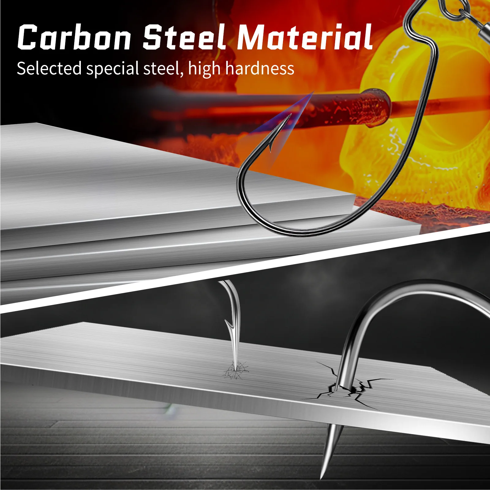 EWG هوك قطرة النار السنانير قطرة النار تلاعب مع ثقالة وزن الصيد 5 قطع السائبة #4