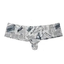 Sexy Men Pants Bikini Mini Boxers Men's Super Soft & Smooth The Newspaper Printed Underwear