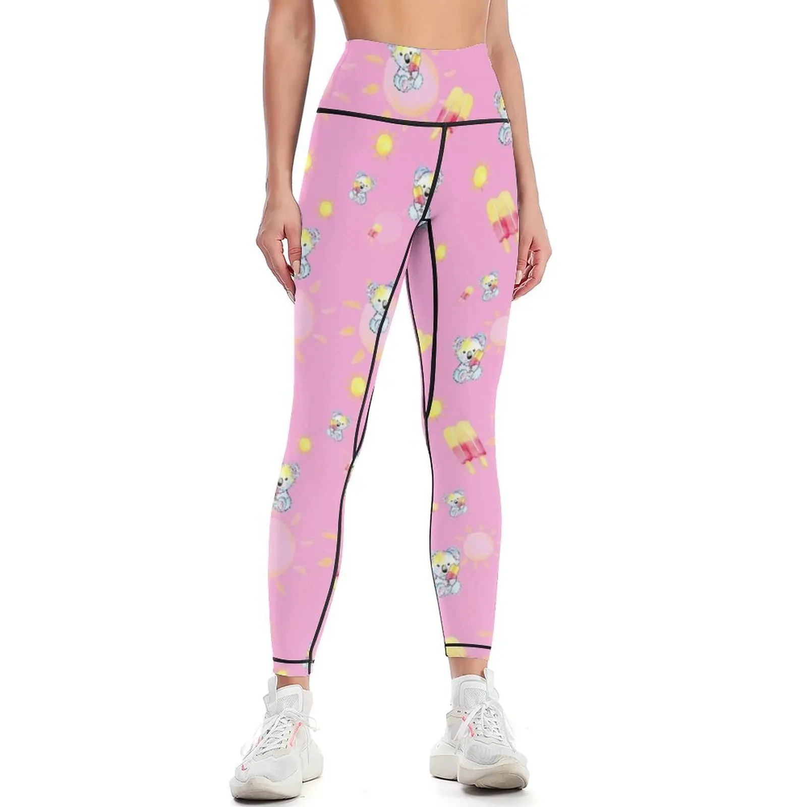 Koala summer icecream watercolour Leggings sports for gym sportswear for gym Womens Leggings