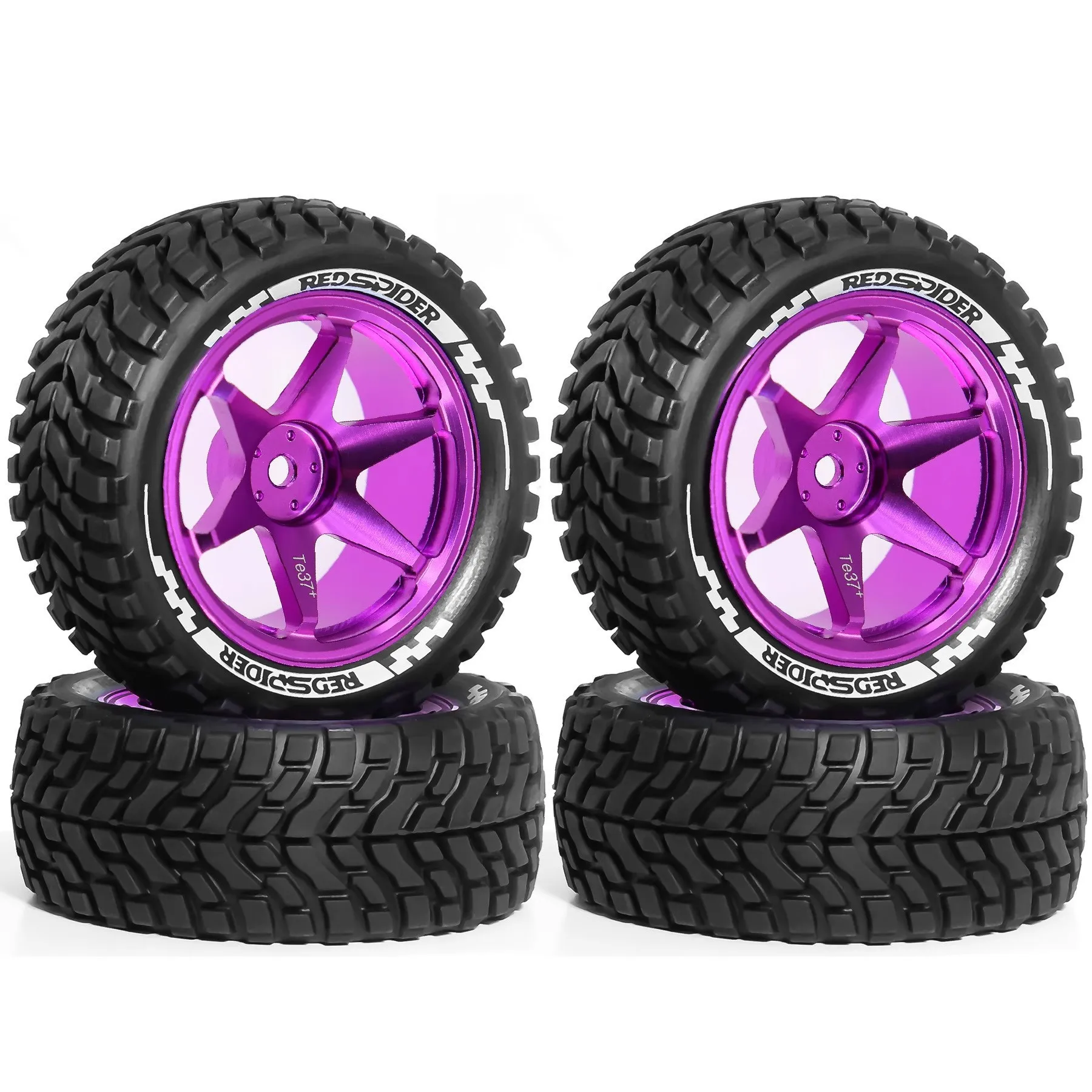

75mm Metal Wheel Hub Grip Tire Racing Flat Tires for Tamiya 1:10 FW06 XV02 TT01 RC Car Metal Upgrade OP Accessories Parts