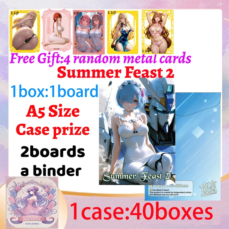 

2025 Newest Summer Feast Wave 2 A5 Size Waifu Boards Collection Box Doujin Booster Spicy Art Toy Gift for Hobbyists