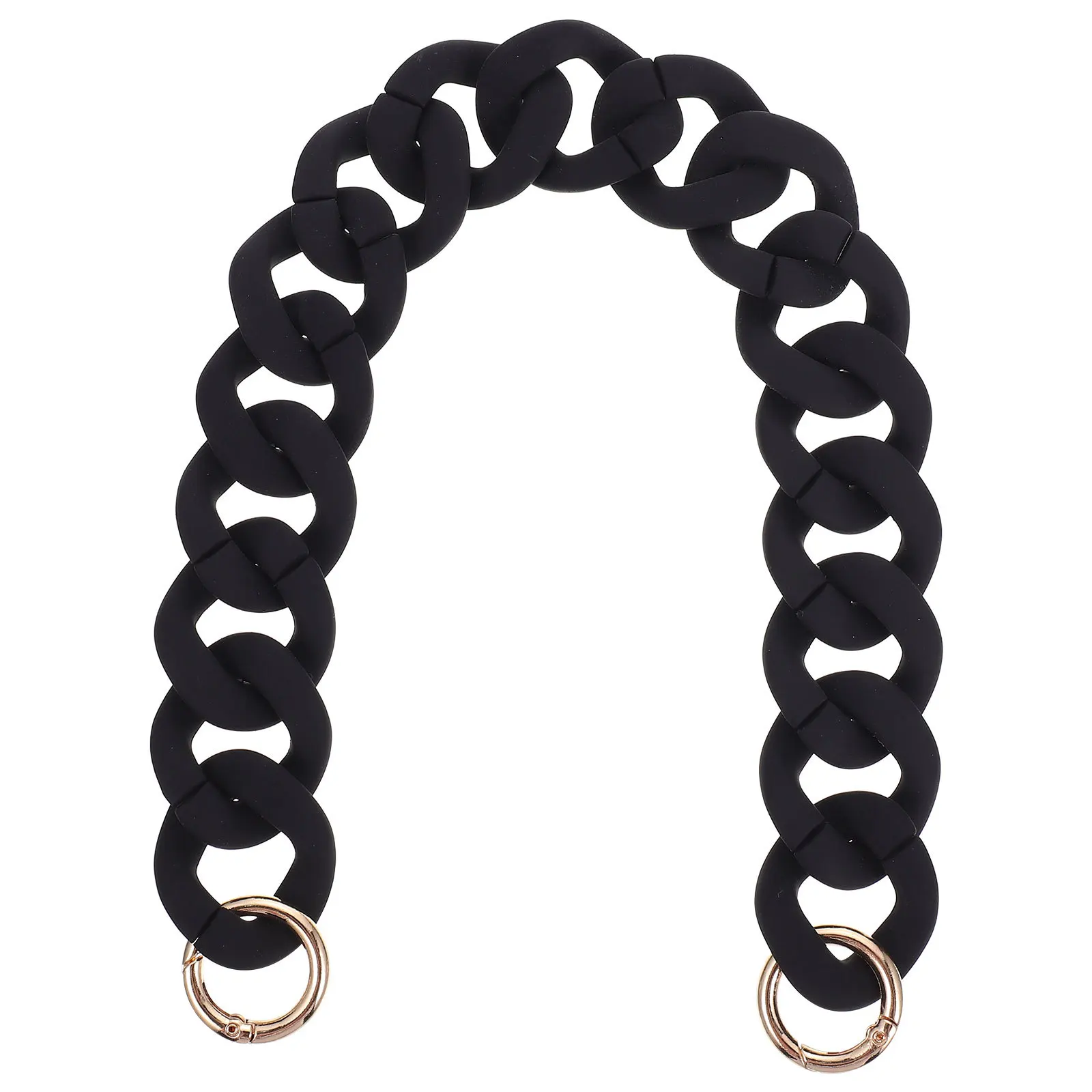 Resin Chunky Strap Black Plastic Link Handle Lightweight Stylish Fashionable Unique Long Time Use Practical Portable Bag