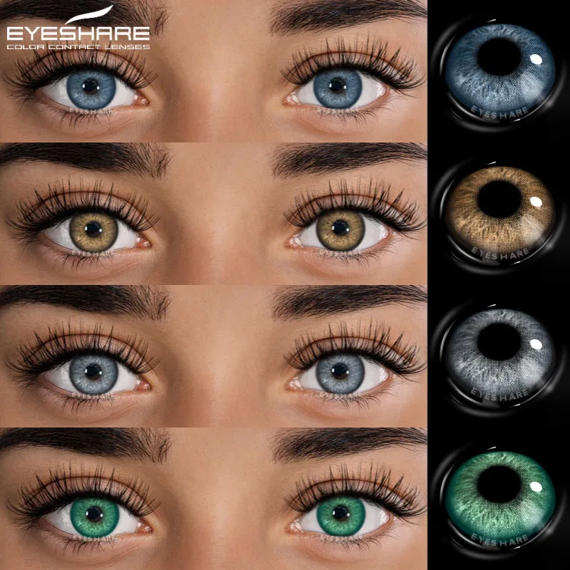 EYESHARE 1 Paar farbige Kontaktlinsen für Augen, natürliche jährliche blaugrüne Linsen, modische Schönheit, Make-up, graue Linsen für Schüler