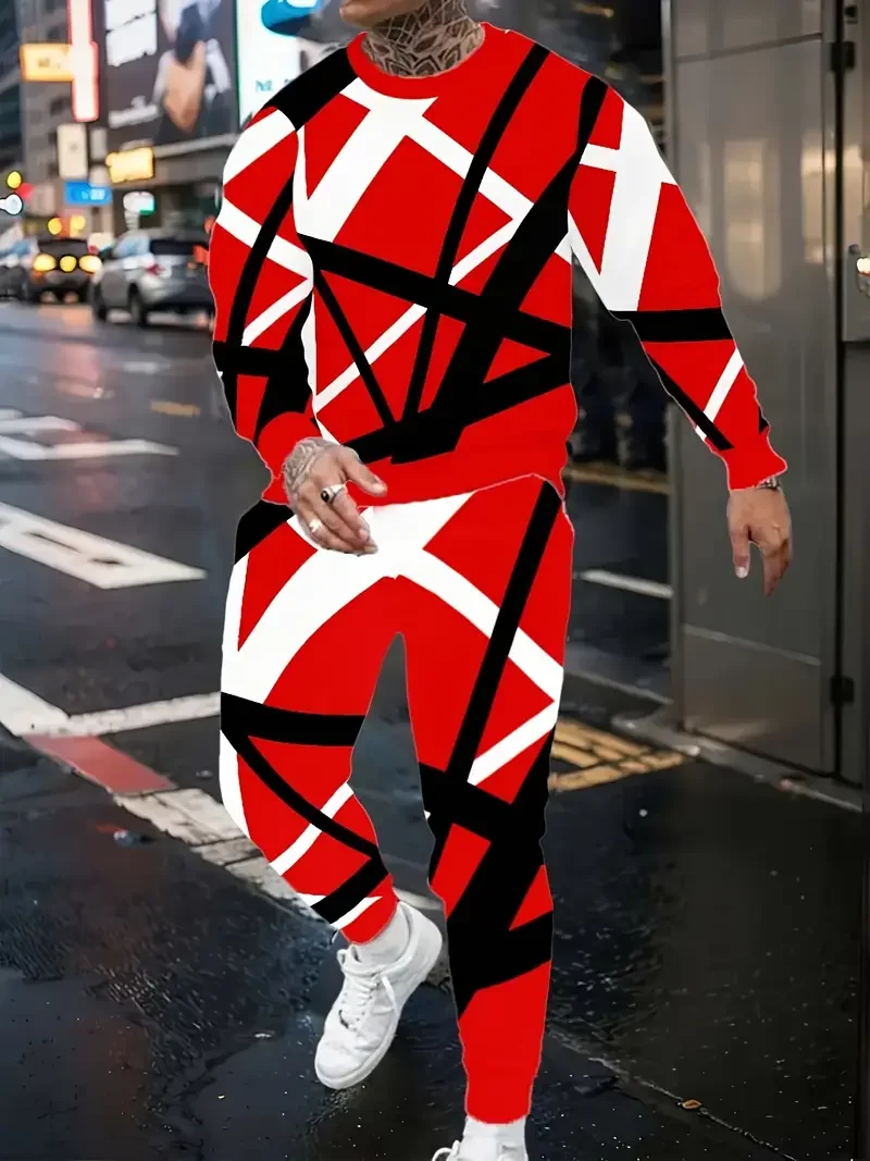 Jungle Camouflage 3D Print Long Sleeve Man 2 Piece Set Streetwear Casual Tracksuit Male Oversized Tops Basketball 2PCS Sets﻿﻿