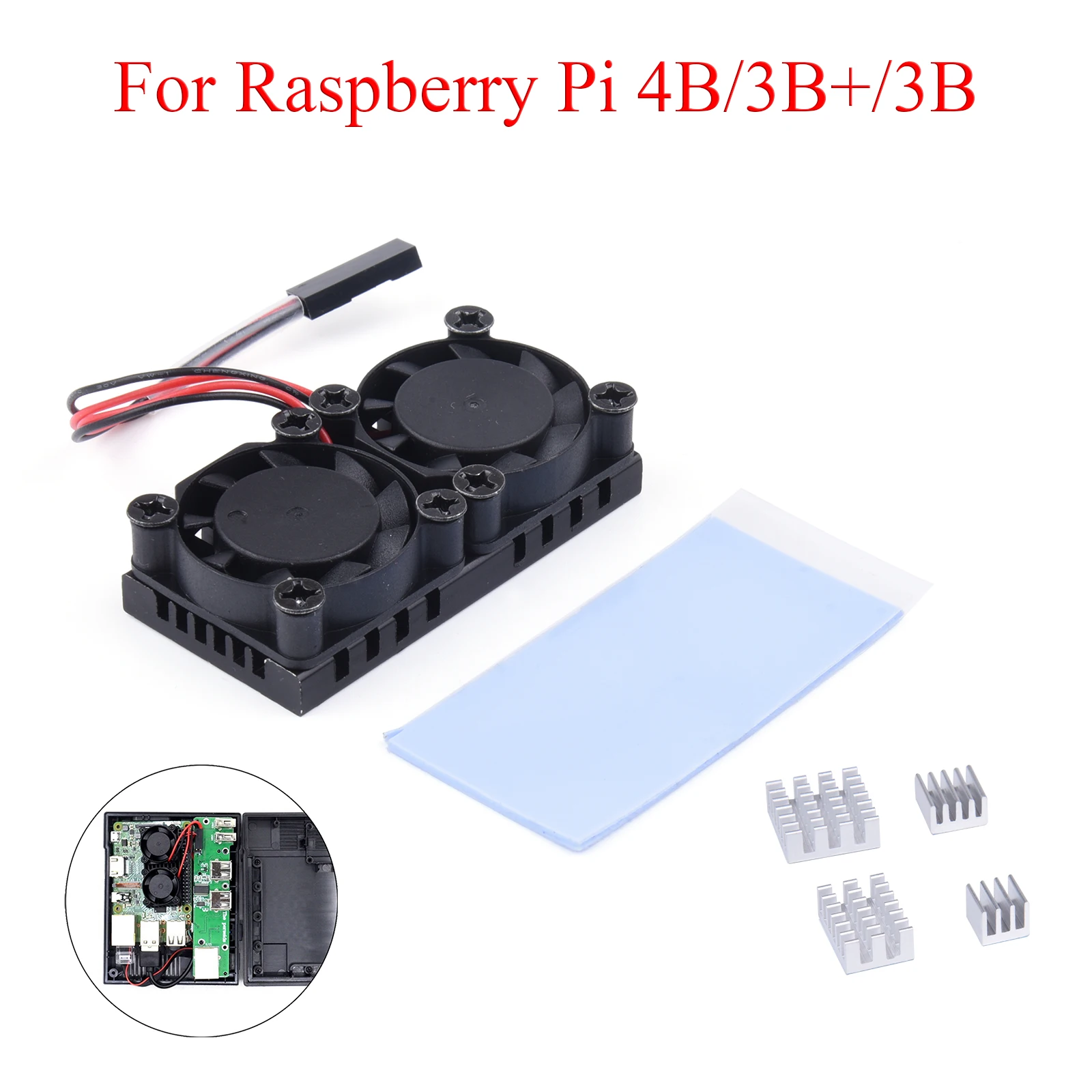 Raspberry Pi 4 modello B Kit doppia ventola di raffreddamento con dissipatore di calore ventole di raffreddamento doppie dispositivo di