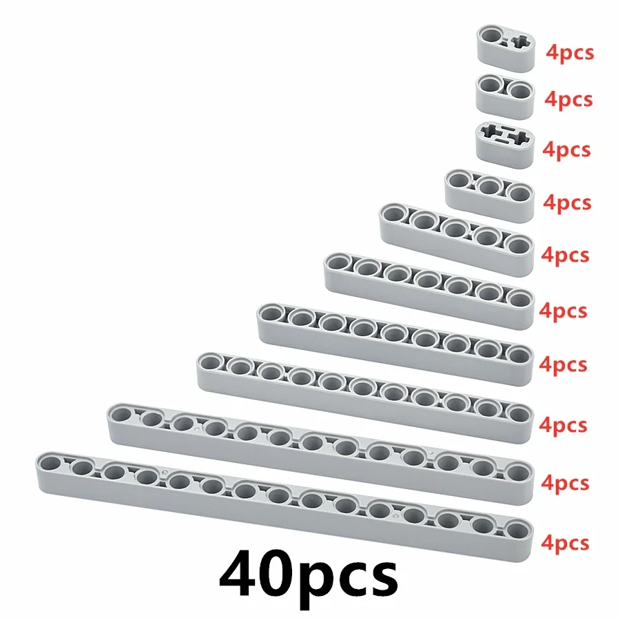 Moc feixe técnico 1x4 1x5 1x11 com furos de eixo em forma de l bloco de construção fino acessórios brinquedo compatível 32251 99773 32250 tijolos