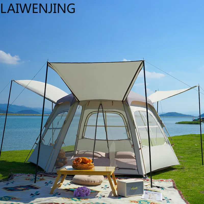 

SGF Outdoor Camping Tent Folding Portable Hexagonal Canopy 2-in-1 Equipment