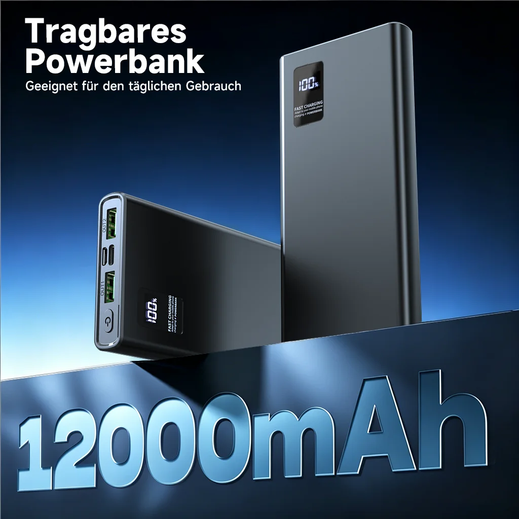 Hganus 10000mAh 20000mAh 24000mAh Tragbare Schlanke Powerbank 22,5W PD QC 3.0 Schnellladung USB Typ-C Anschlüsse Externe Batterie Wiederaufladbar für IPh Xiaomi Samsung Huawei 18 17 16