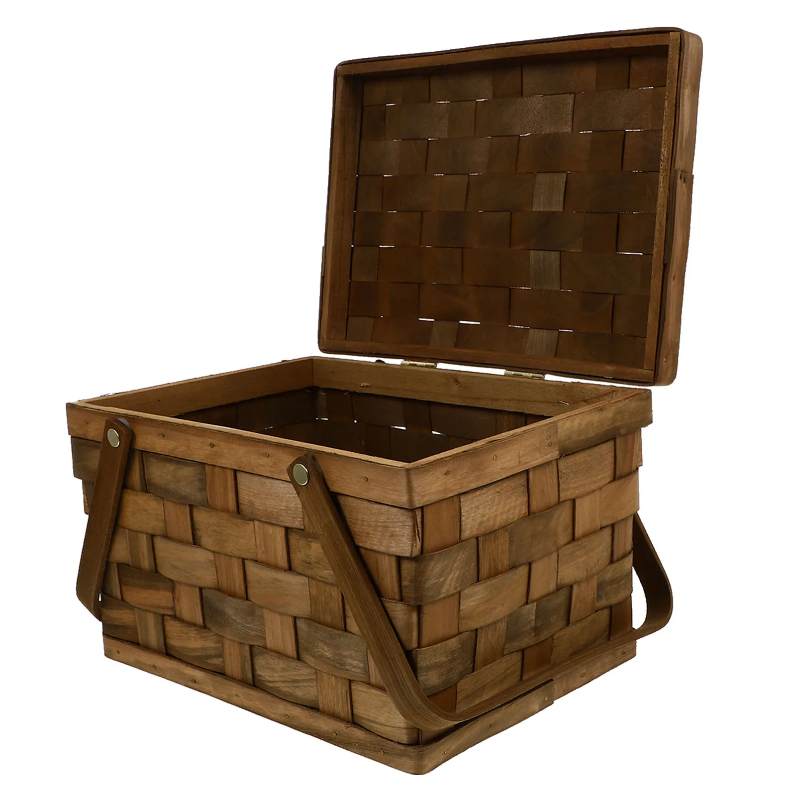 

1pc Woven Storage with Lid Portable Picnic Basket for Bread Snacks Toys Picnic Basket Kitchen Sundries Household Use