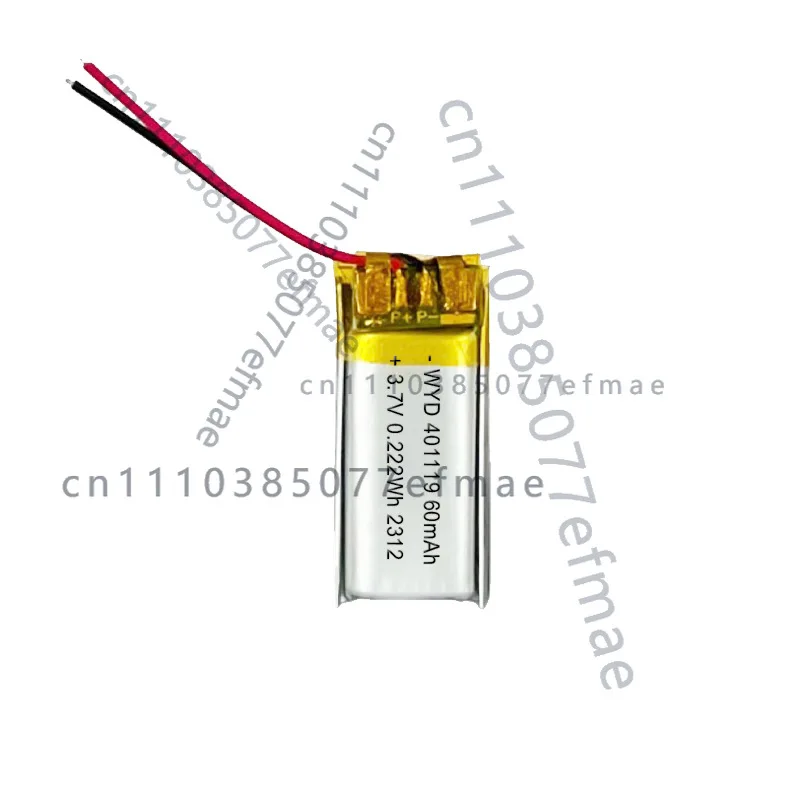 Polymer + battery 401119/60mah 3.7V flashlight earphone Karaoke oxygen-enriched water cup lithium battery safety