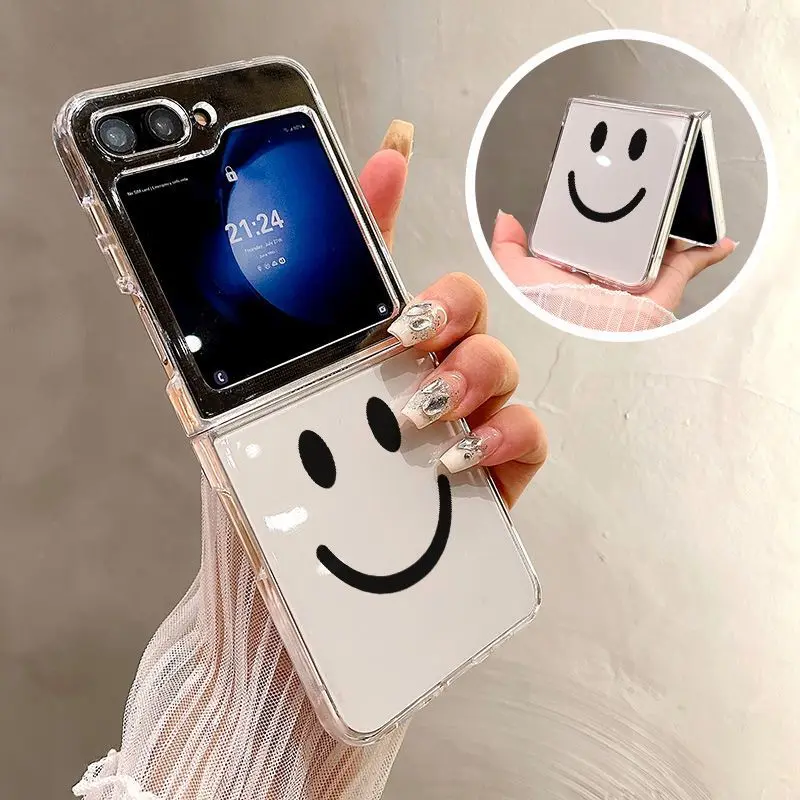 Funny Cartoon Laugh Clear Case For Samsung Galaxy Z Flip 6 ZFlip5 5G Samsung ZFlip 4 ZFlip 3 Fundas Vibration-proof Soft Cases