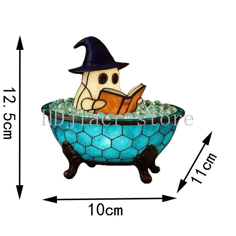 

Halloween Decor: Bathtub-Reading Ghost Resin Craft – Creative Desktop Ambience Ornament