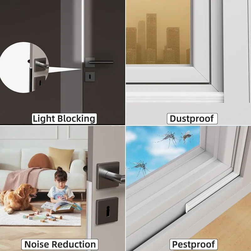 5M New Window Weather Wedge Seal Strip Acoustic Foam Sealing Strip for Door Windows Windproof Soundproof Cotton Seal Gap Filler
