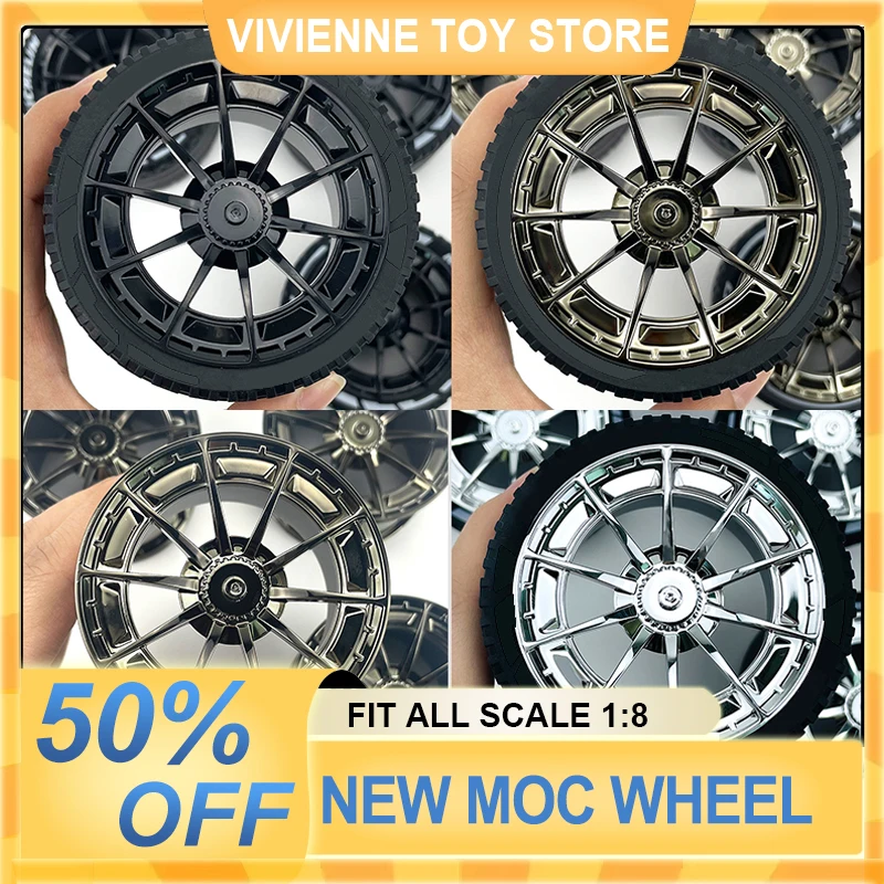 CADA Tyre Plating Metal Wheel Hub Compatible With LEGO MOC 1:8 Car 42083 42115 42056 Building Technology Accessories Blocks Toy