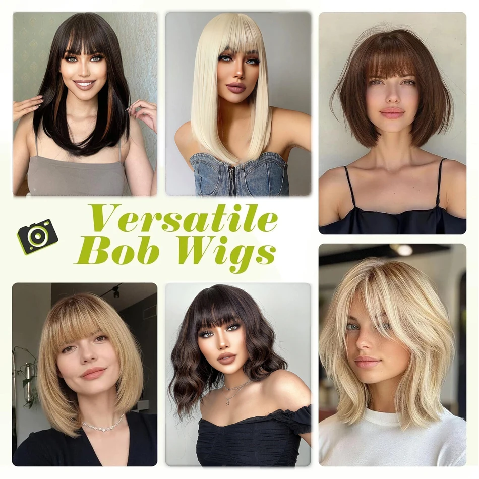 ボブ人毛ウィッグ ライトブラウン ミディアム丈 12～18インチ ボブウィッグ 前髪付き 人毛マシンメイドウィッグ 女性用