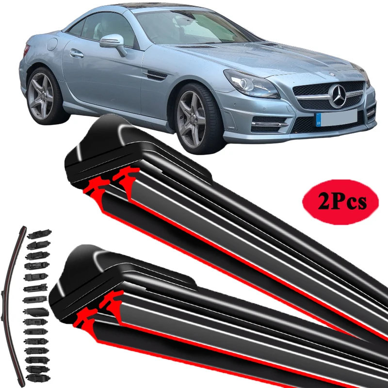 For Mercedes Benz SLK Class R170 R171 R172 200 230 250 280 300 320 350 32 55 AMG Car Brushes Double Rubber Windshield Wipers