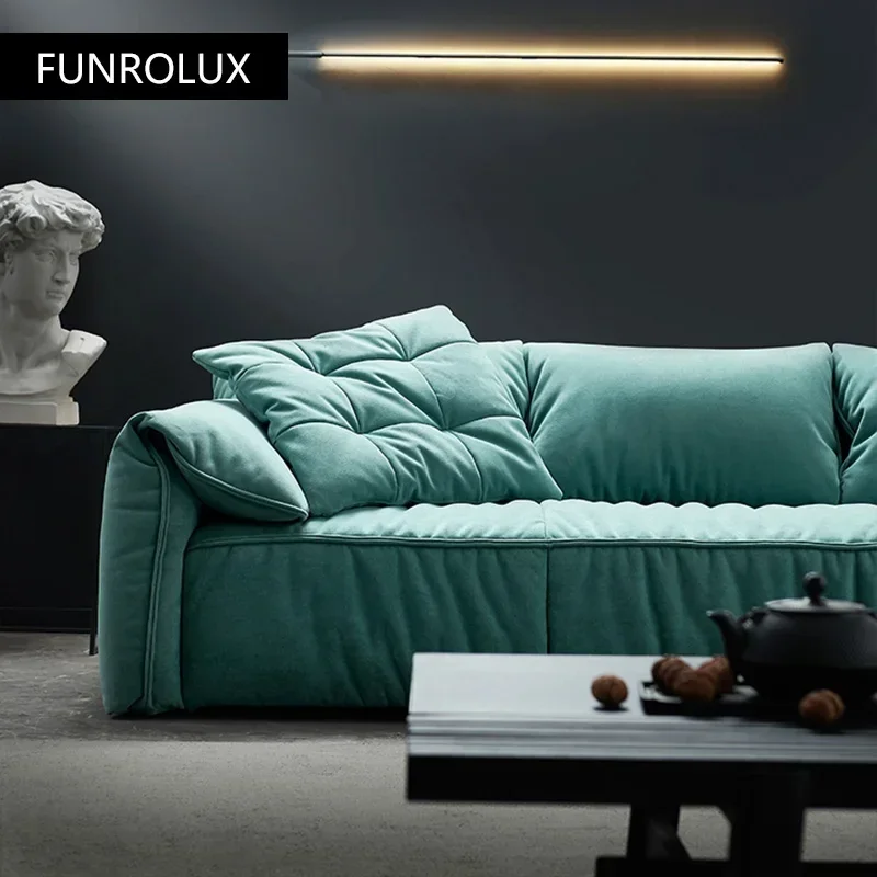 Modern Minimalist fabric sofa minimalist large living room large apartment 3/4 seater light luxury furniture