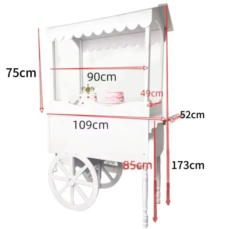 Wooden cart Candy cart  Set up a stall and use a car Mobile display stand