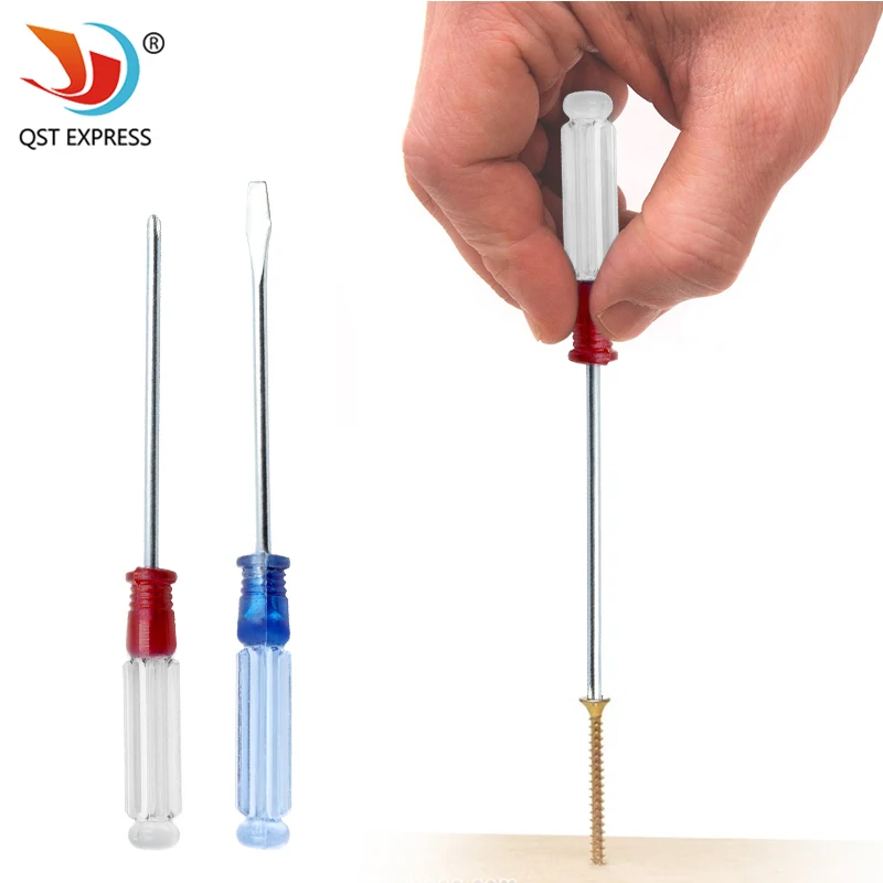 Small Cross Word /Slotted Screwdriver with Transparent Handle Mini Screwdriver Home Appliance Toy Starter 3mm