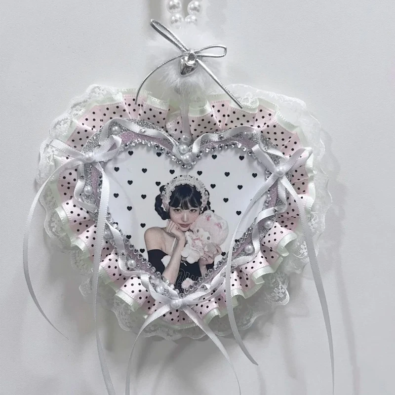 Kawaii Lace Decor Kpop Anime Photo Backpack Pendant Handmade Free Personalized Your Idol Keychain Charm