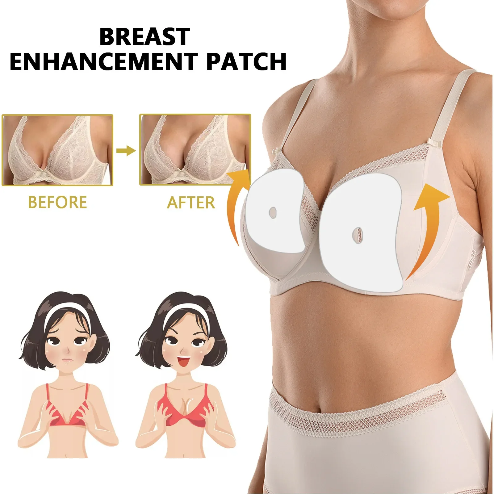 Breast Enlargement Patches Chest Enhancer Promote Female Hormone Lift Firming Breast Growth Plumping Massage Patch Bust Up Care