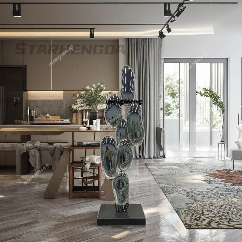 r134 Pebble art stainless steel indoor vegetable sculpture decorative items, suitable for villas, hotel lobbies and living rooms