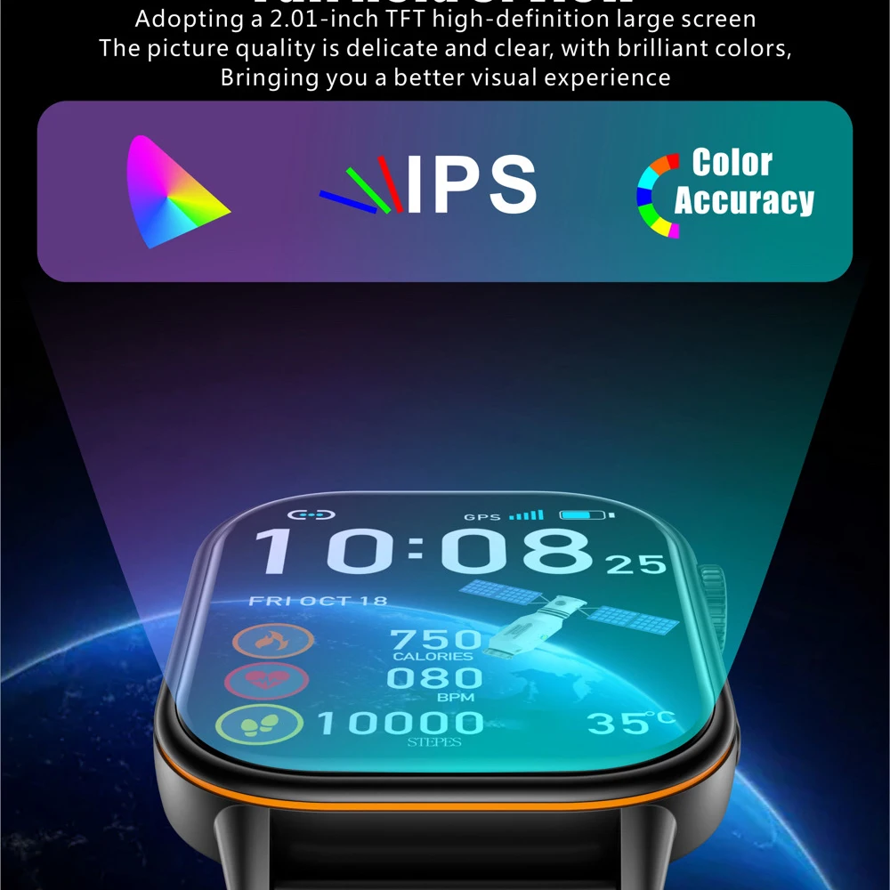 Blue Tooth Call GPS Smart Watch Compass Outoor Fitness Smartwatch Waterproof Heart Rate Health Voice Assistant Music Weather