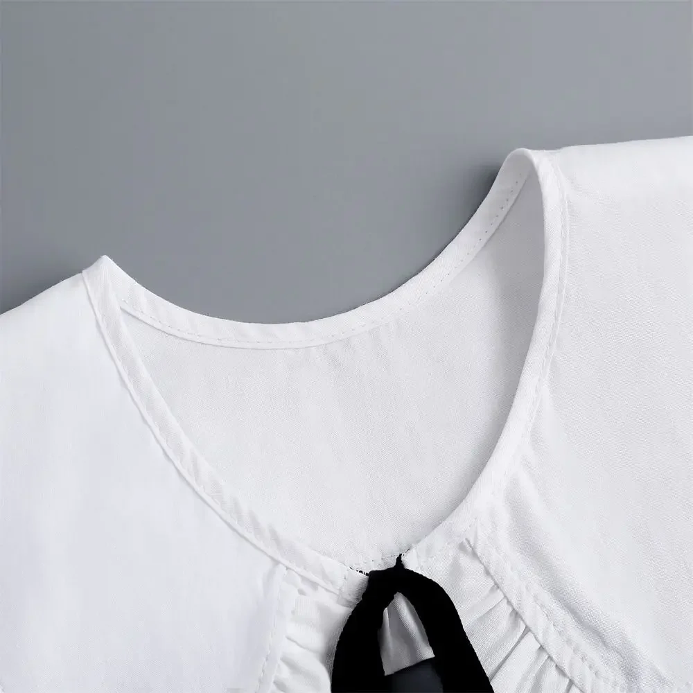 Insignia de cuello de camisa desmontable de pétalo de cuello falso de solapa con cordones Vintage