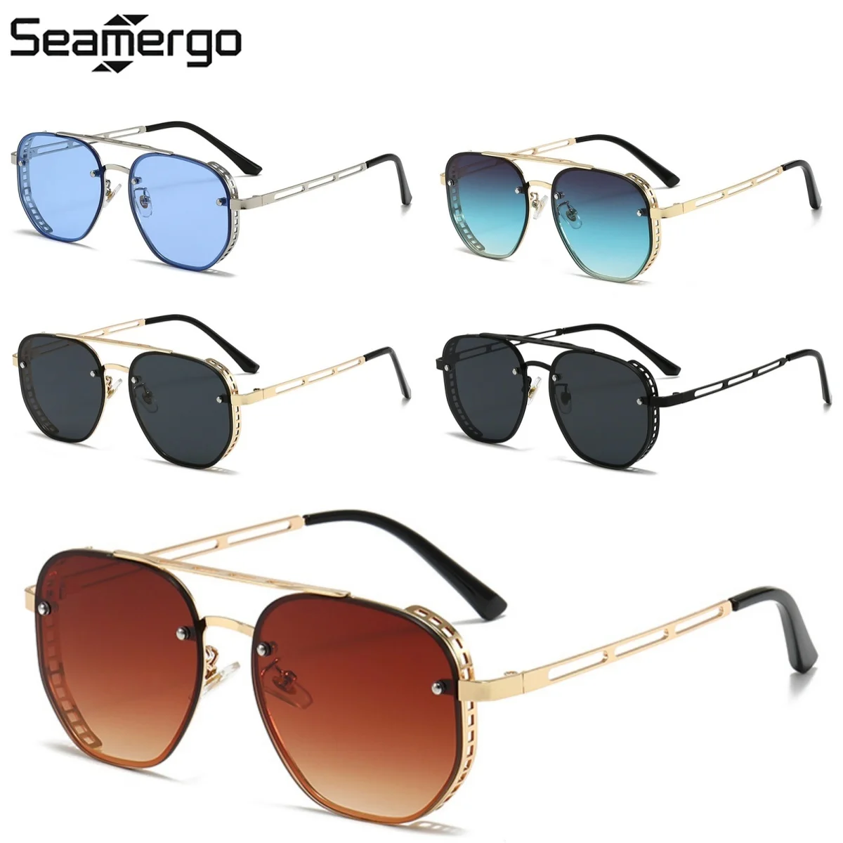 

SEAMERGO Men's & Women's Retro Fashion Sunglasses Outdoor Driving Sun Protection Glasses Men's Steampunk Fashion Sunglasses
