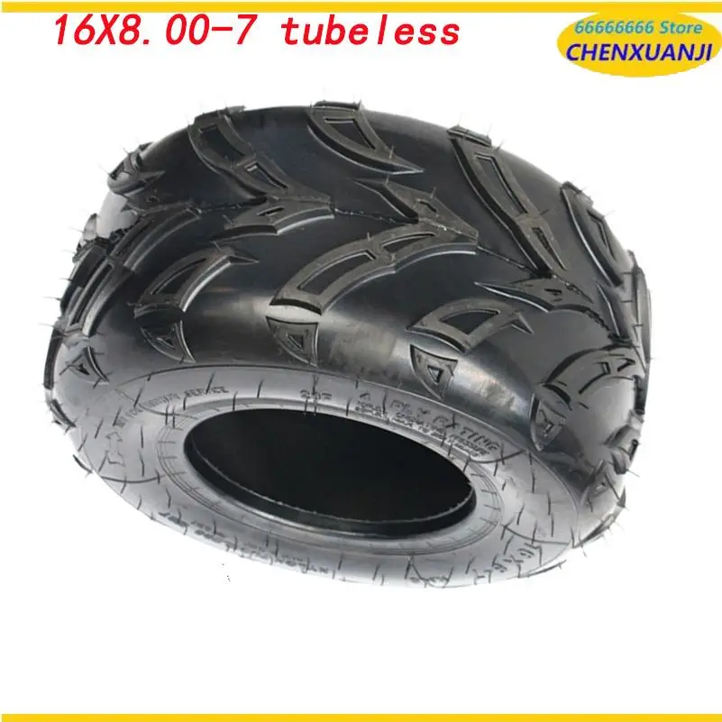 

16x8-7 Tubeless Tires for 7 Inch ATV Kart Lawn Mower Farm Vehicle Wear Resistant Wheel Tires Tubeless Tires