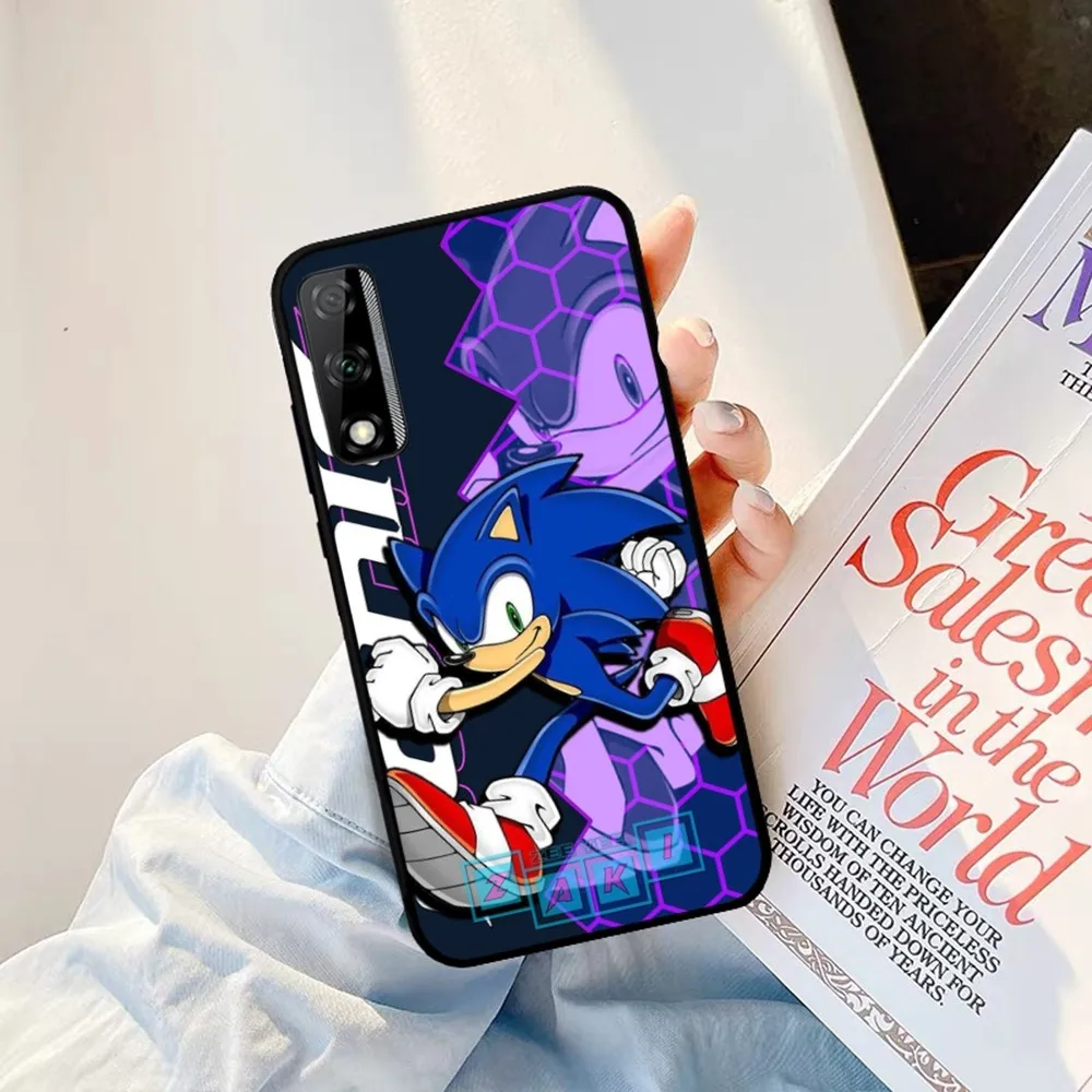 Anime Cartoon S-Sonics H-Hedgehogs Phone Case For Huawei Y9 6 7 5 Prime Enjoy 7s 7 8 Plus 7a 9e 9plus 8E Lite Psmart Shell