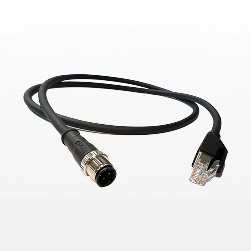 

M12 Type-D D-Coded 4-контактный штекер-RJ45 Cat5e штекерный кабель LAN Ethernet Сеть Промышленные приложения Патч-корд IP67