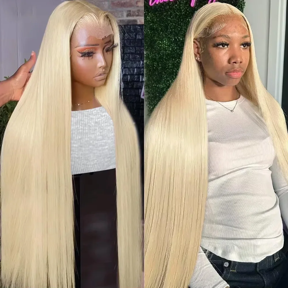 

613 Honey Blonde Straight Human Hair Wig 613 Honey Blonde 13x6 HD Lace Frontal Human Hair Wig 200 Density 46 Inch Wigs For Women