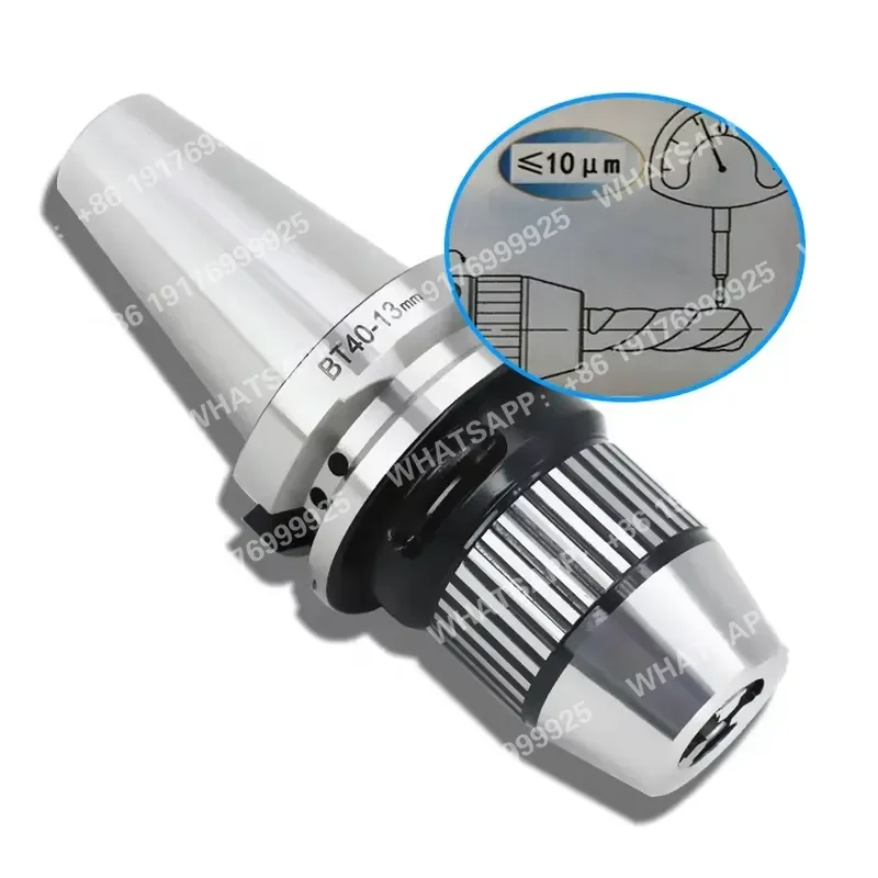 Drill Chuck High Accuracy SK40 / BT40 13mm 16mm Worm and Gear Hydraulic Drill Chucks TIR 0.03mm Integrated Drill Chuck for