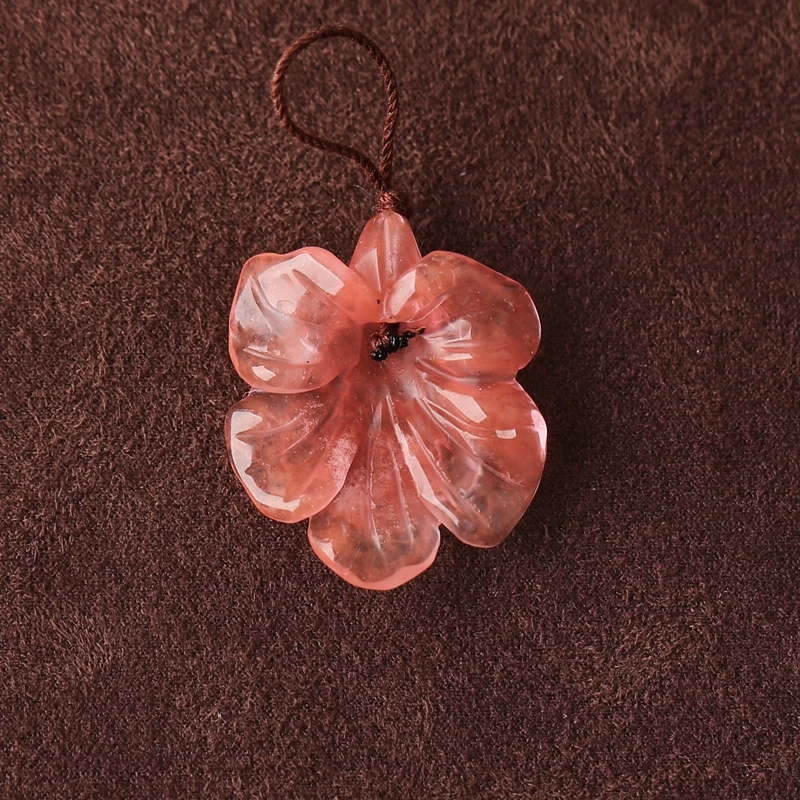 

Women's Hand Carved Vocalno Quartz Flower Pendant Bead 29x26x9mm 3.7g Fashion Jewelry Accessory Nature Stone Gift for Birthday