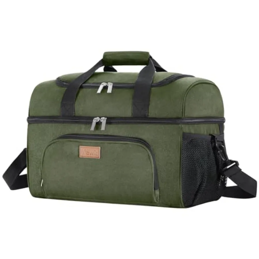 

Insulated Cooler Bag, Large Leakproof Beach Cooler, Lightweight Portable Double Layer Soft-Sided Travel Ice Chest for Camping,