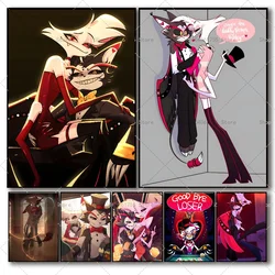 1PC Hazbin H-Hotels Angel Dust Alastor Poster Self-adhesive Art Waterproof Paper Sticker Coffee House Bar Room Wall Decor