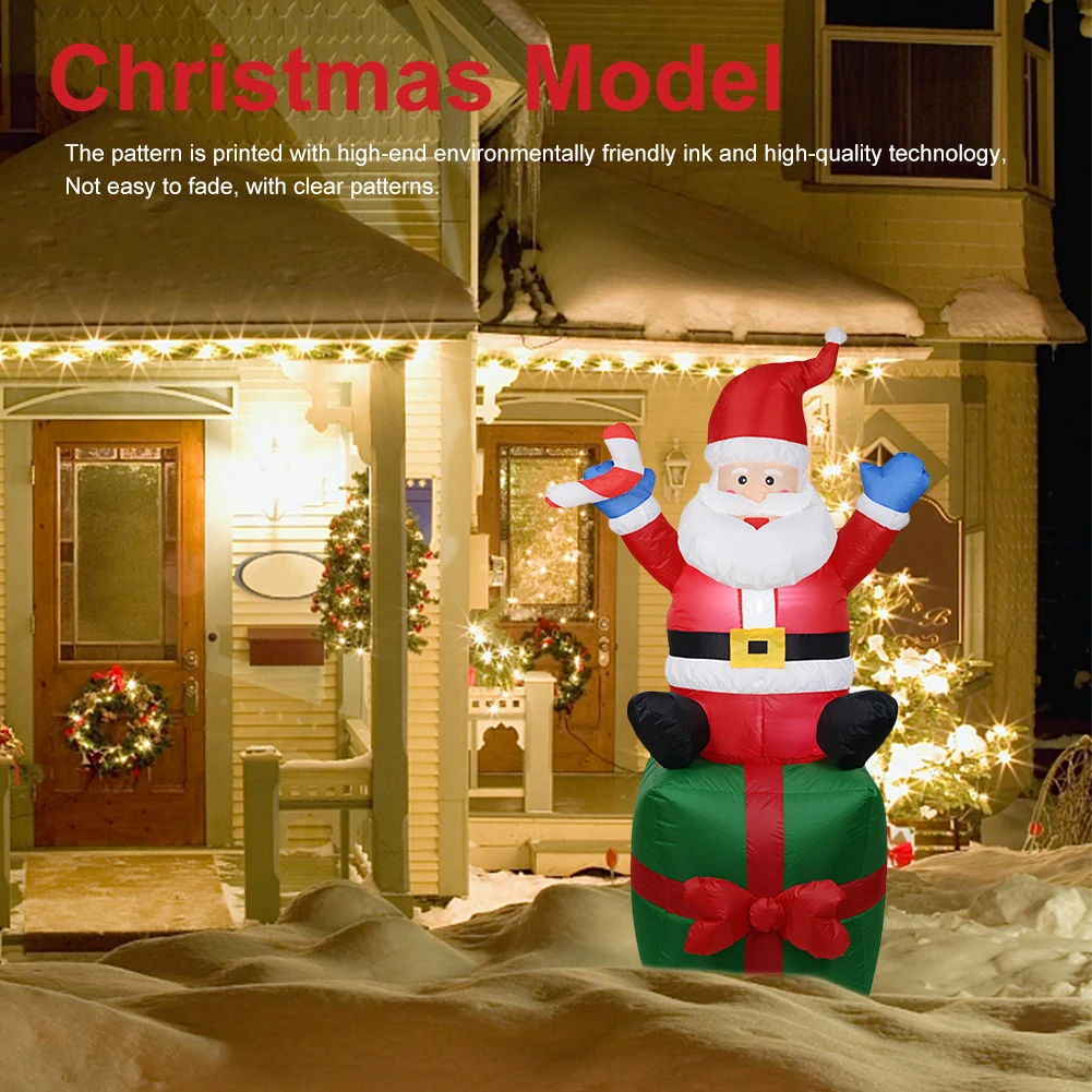 Décoration gonflable de noël, traîneau d'équitation du père noël, renne, décoration intérieure et extérieure, décor de fête de jardin ﻿