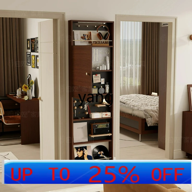LTT medieval household display cabinet upper wall thin cabinet brown and black seam edge cabinet ultra-thin