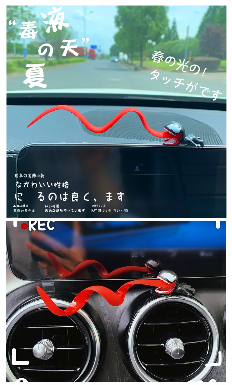 movie Venom Mini Q-version Action Figure PVC Model Electric motorcycles handle decoration Car Decoration ornament Doll Toy Gifts