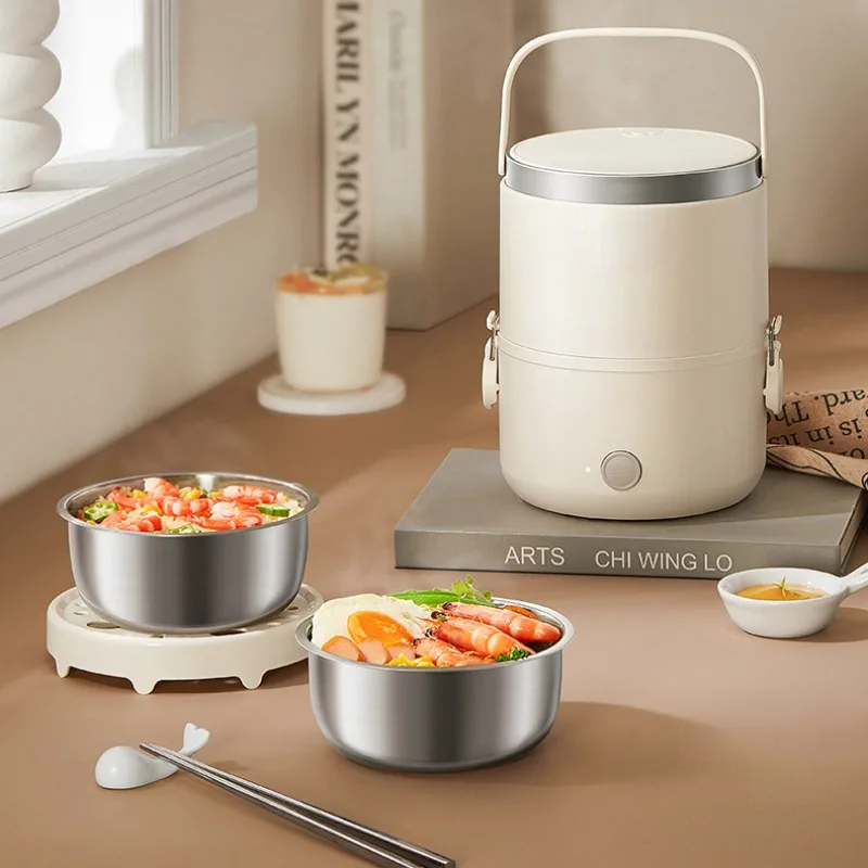 

Электрический ланч-бокс 220 В, 1500 мл, 2 слоя, портативная рисоварка, нагревательная коробка для еды, обеда, электрическая мультиварка для еды