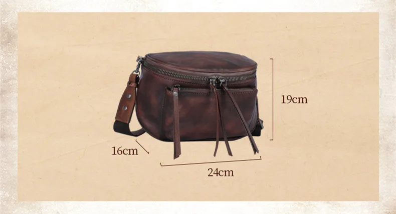 2025 New Retro Genuine Leather Women Saddle Bag Small Shoulder Bag Handmade Soft Leather Messenger Bag Female Tide