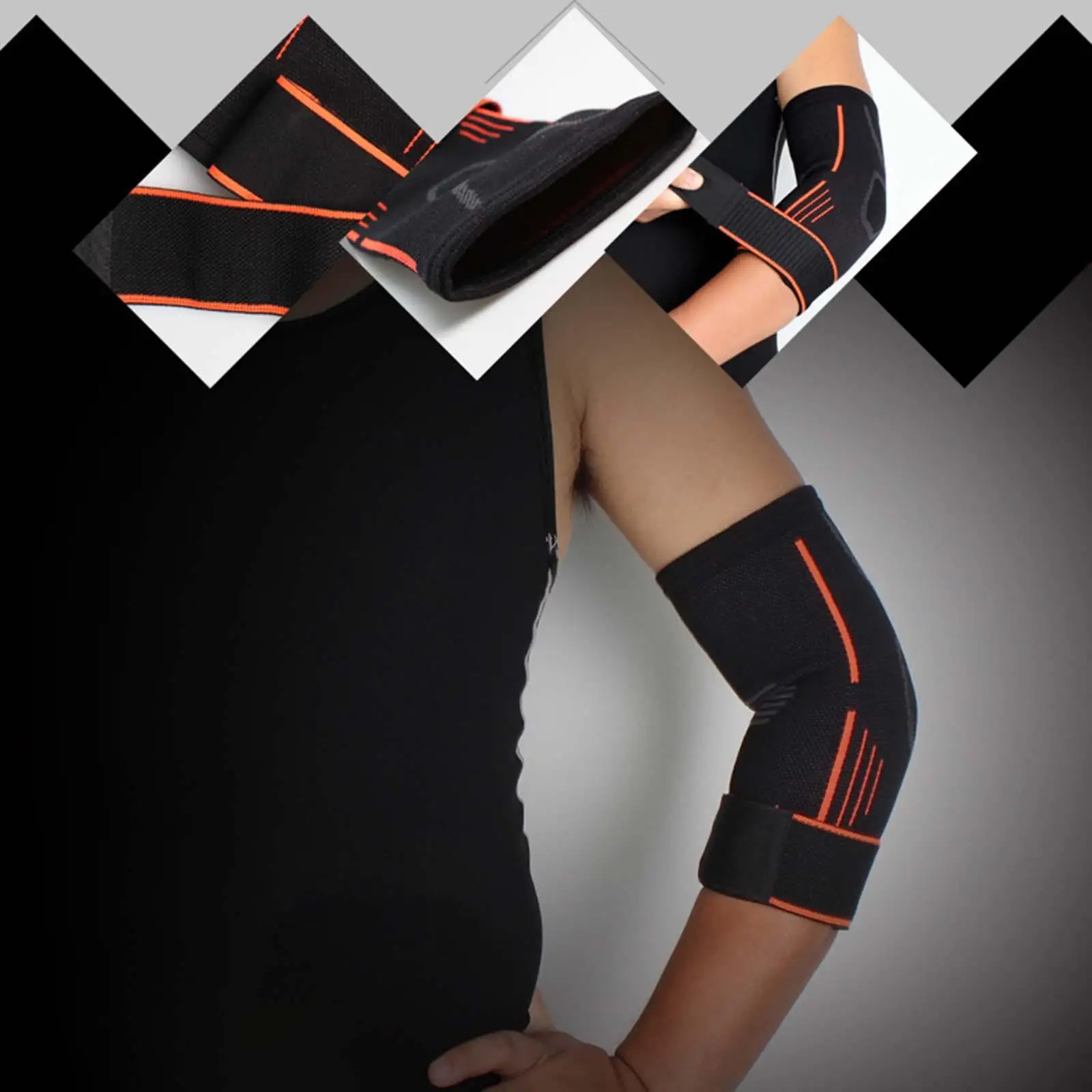 2x Stretchy Compression Sleeve Arms Support Wrap Nylon Elbow Brace Crashproof