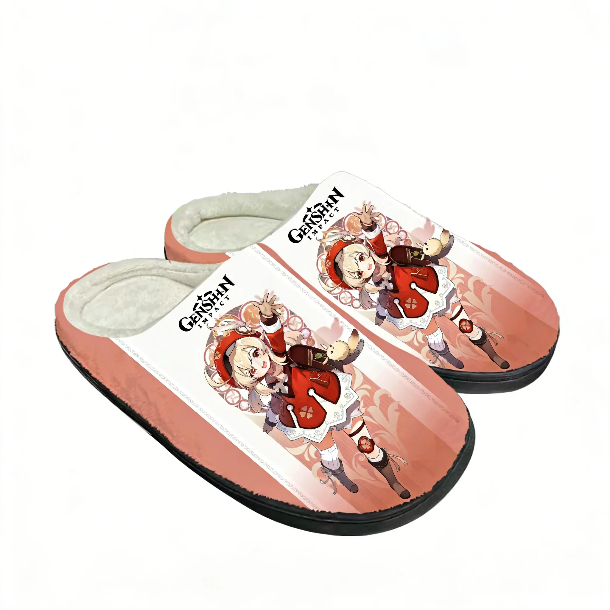 

Genshin Impact Klee Customized Slippers Soft Plush Indoor Shoes for Family Adults Teens