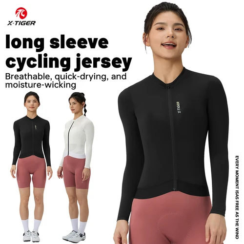 Imagen 1 del producto X-TIGER mujer ciclismo ropa larga bicicleta de carretera Jersey protección UV MTB bicicleta ropa transpirable ciclismo manga larga